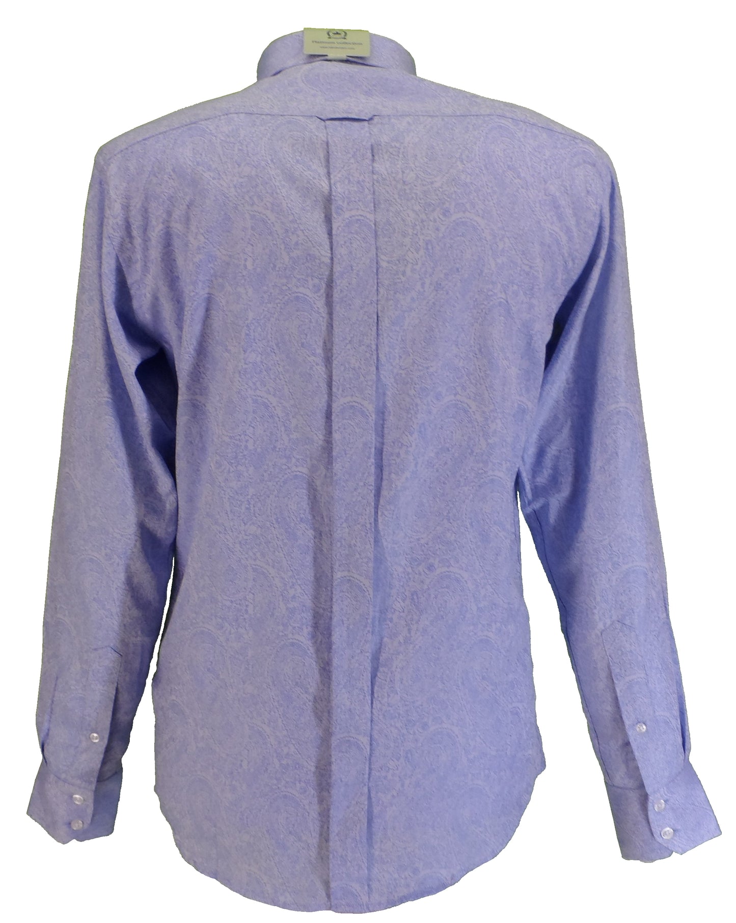 Relco platinum camisa de manga larga de algodón paisley azul para hombre