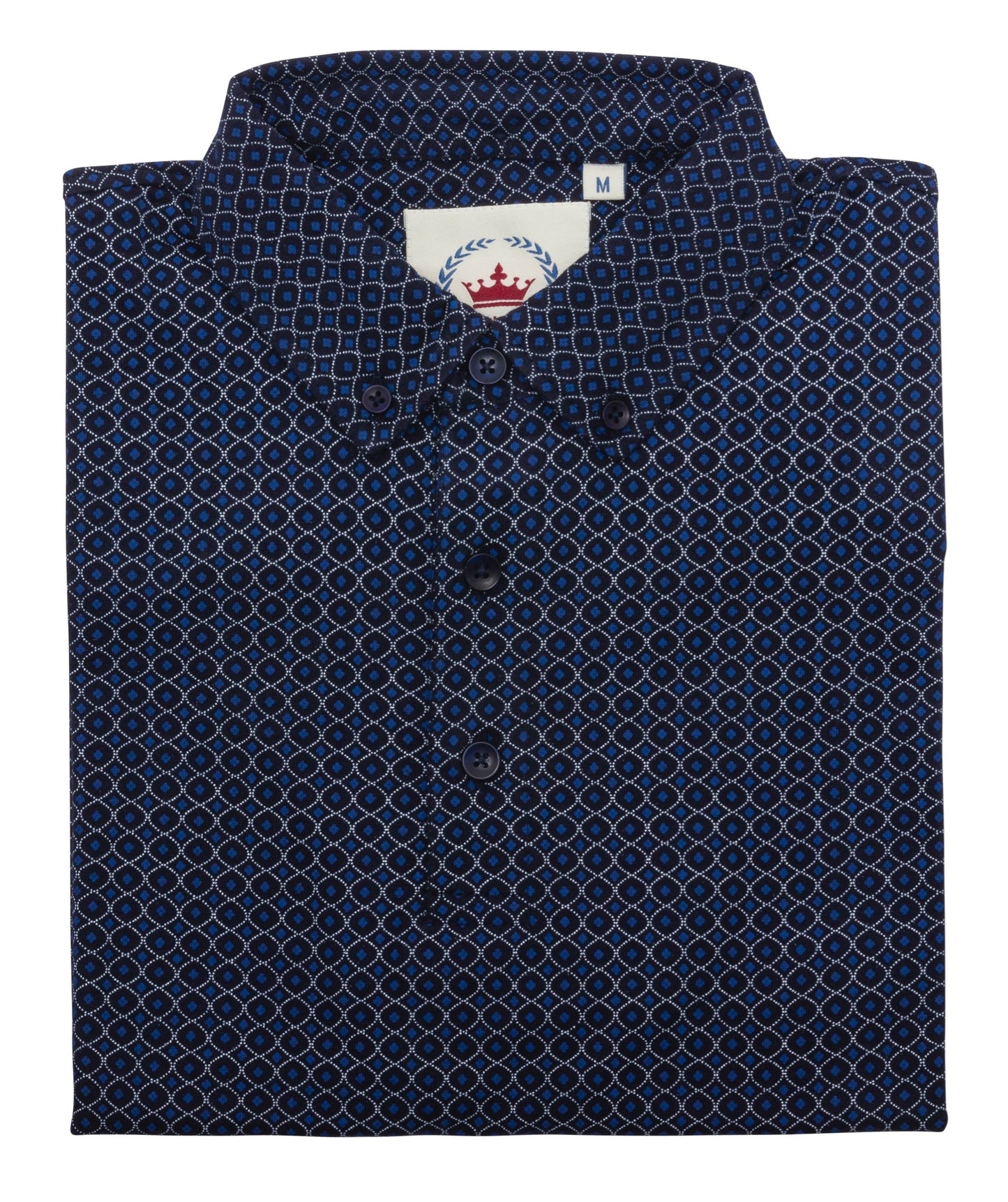 Relco Mens Navy Geo Print Polo Shirts