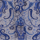 Relco Mens Blue Paisley Short Sleeved Retro Mod Button Down Shirt