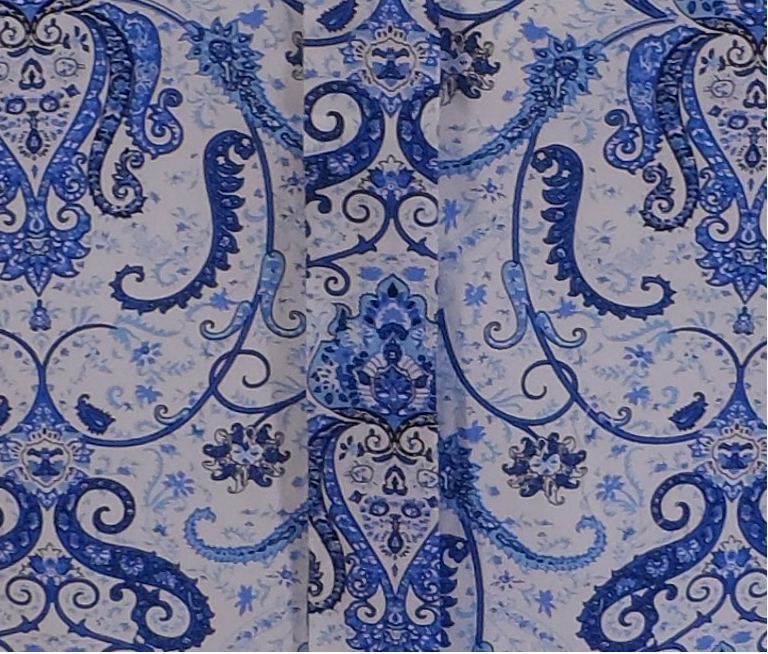 Relco Herren-Hemd mit blauen Paisleymuster und kurzen Ärmeln im Retro-Stil mit Knopfleiste