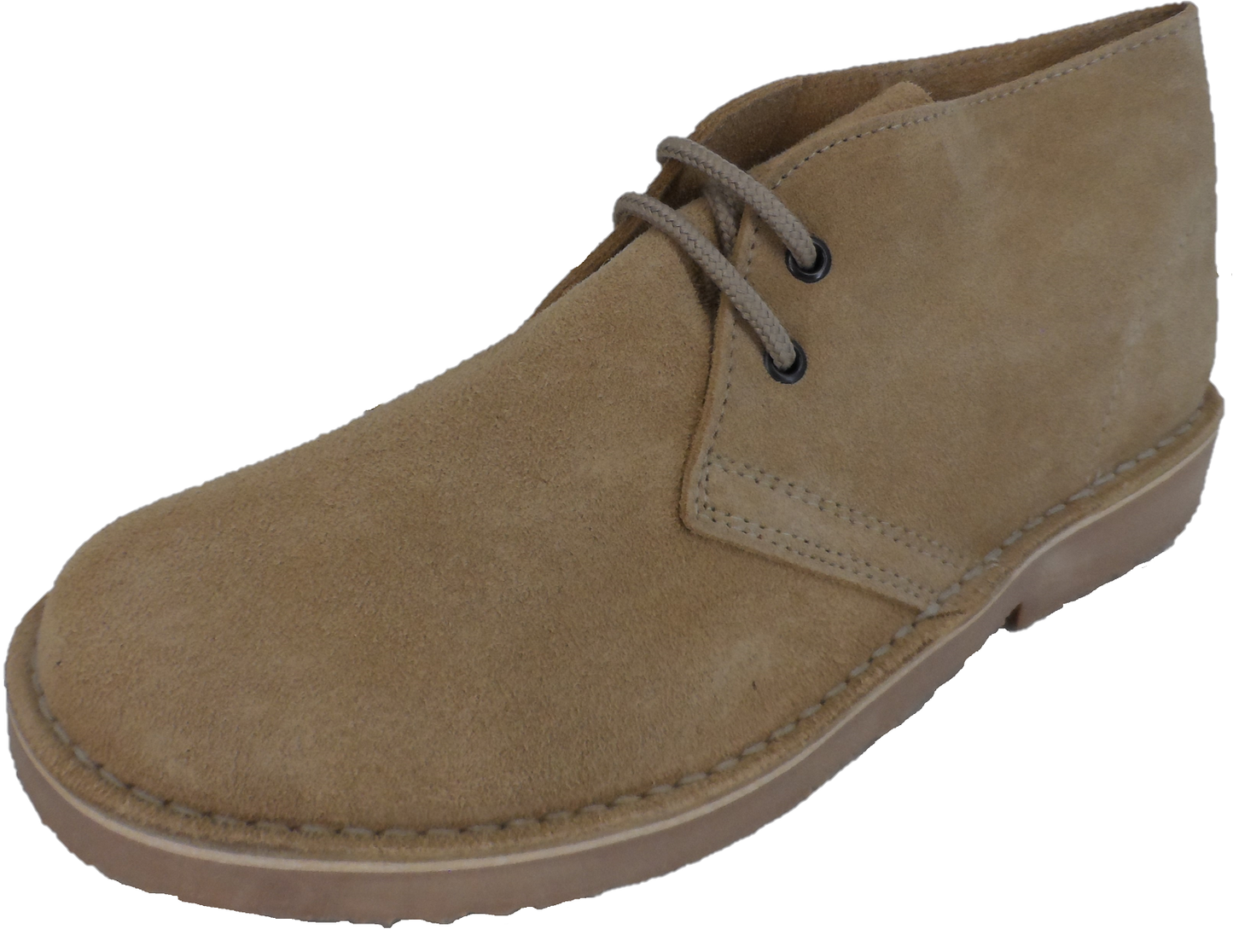 Roamers Stone Retro 70s Mod Style Real Suede Desert Boots