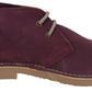 Roamers Burgundy Retro 70s Mod Style Real Suede Desert Boots