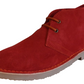 Roamers Red Retro 70s Mod Style Real Suede Desert Boots