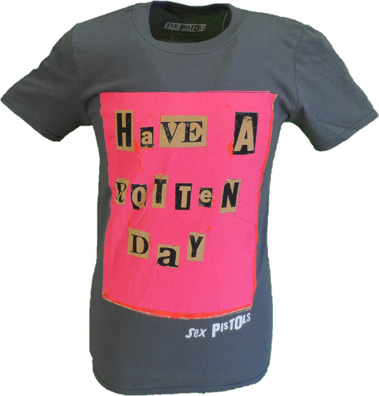 Camiseta oficial gris para hombre Sex Pistols Rotten Day