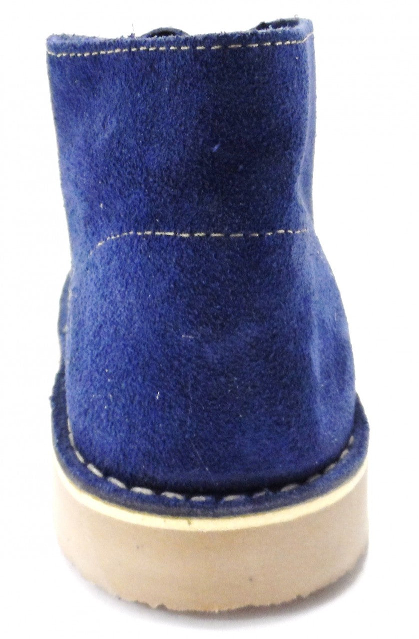 حذاء Roamers الدنيم باللون الأزرق ذو ثقوبتين ومقدمة مستديرة من جلد الغزال الحقيقي