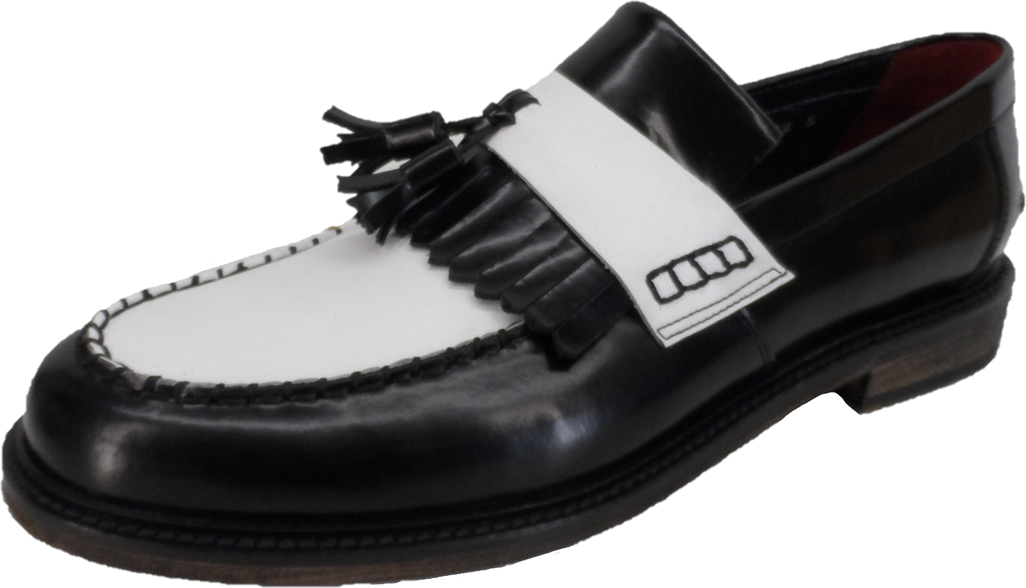 حذاء لوفر Delicious Junction باللونين الأسود والأبيض Rudeboy SKA