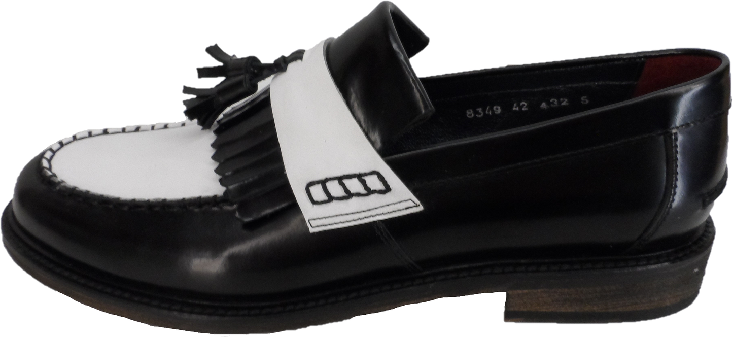 Delicious Junction Black and White Rudeboy SKA Loafers Shoes