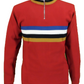 Run & Fly Mens Red Retro Stripe Knitted Cycling Top