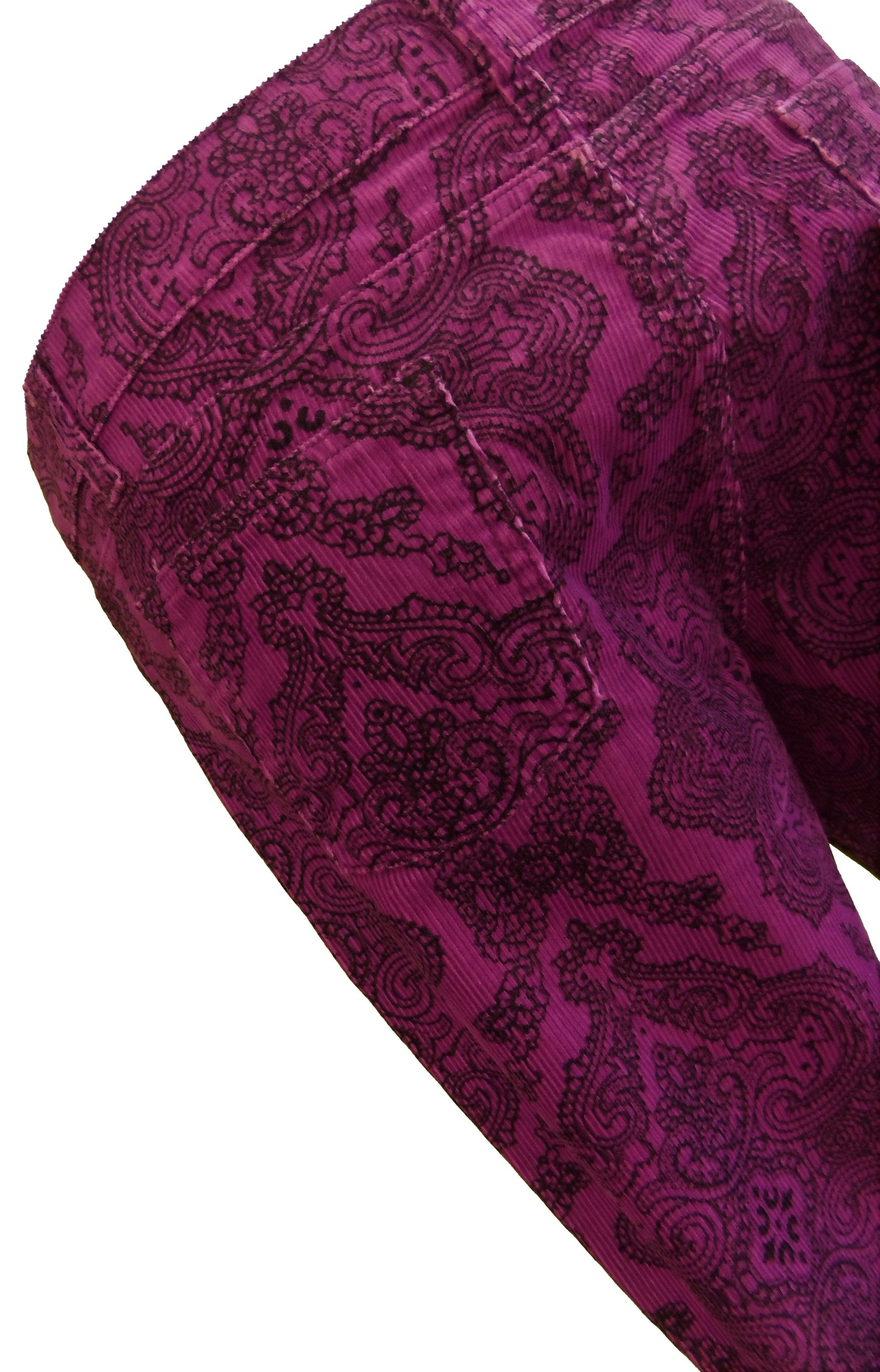 Run & Fly Mens Purple Vintage Jimi Hendrix Paisley Retro Bellbottom Flares