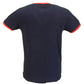 Run & Fly Mens Navy Retro Mod 60s Indie Rainbow Striped Cotton T-Shirt