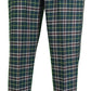 Run & Fly Mens 60s Vintage Retro Mod Checked Green Tartan Skinny Fit Trousers