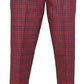 Run & Fly herre 60'er vintage retro mod ternet rød tartan skinny fit bukser