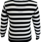 Men's Black and White Retro Striped Jumper