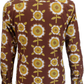 Run & Fly Mens 60s 70s Retro Psychedelic Brown Flowered Shirt