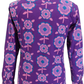 Mazeys Mens 60s 70s Retro Psychedelic Purple Flowered Shirt