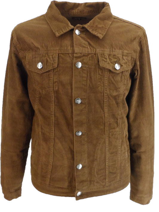 Run & Fly veste de camionneur western rétro vintage en cordon beige des années 60 pour hommes