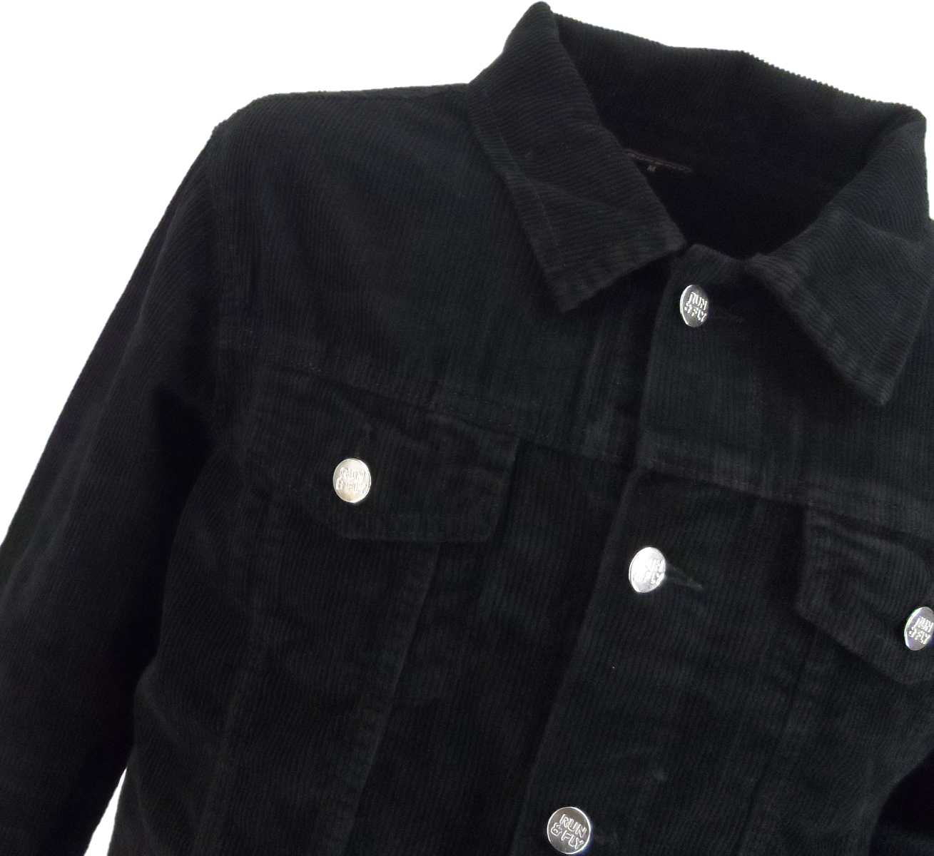 Run & Fly veste de camionneur western rétro vintage en cordon noir des années 60 pour hommes