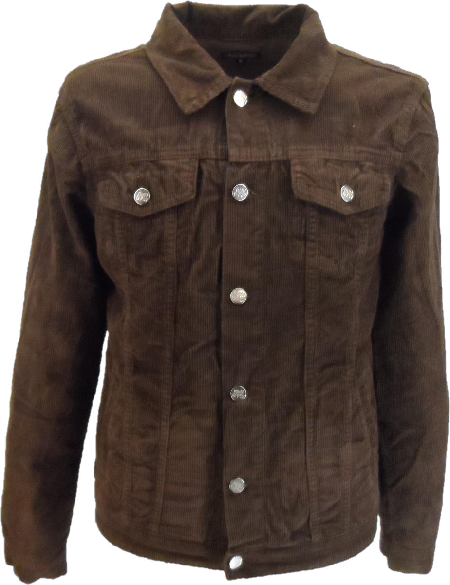 Run & Fly herre 60'er retro vintage snor vestlig brun trucker jakke