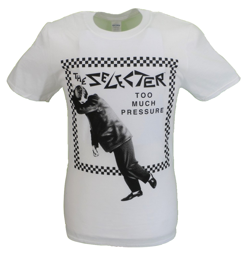 Mens White Official The Selecter Too Much Pressure T Shirts