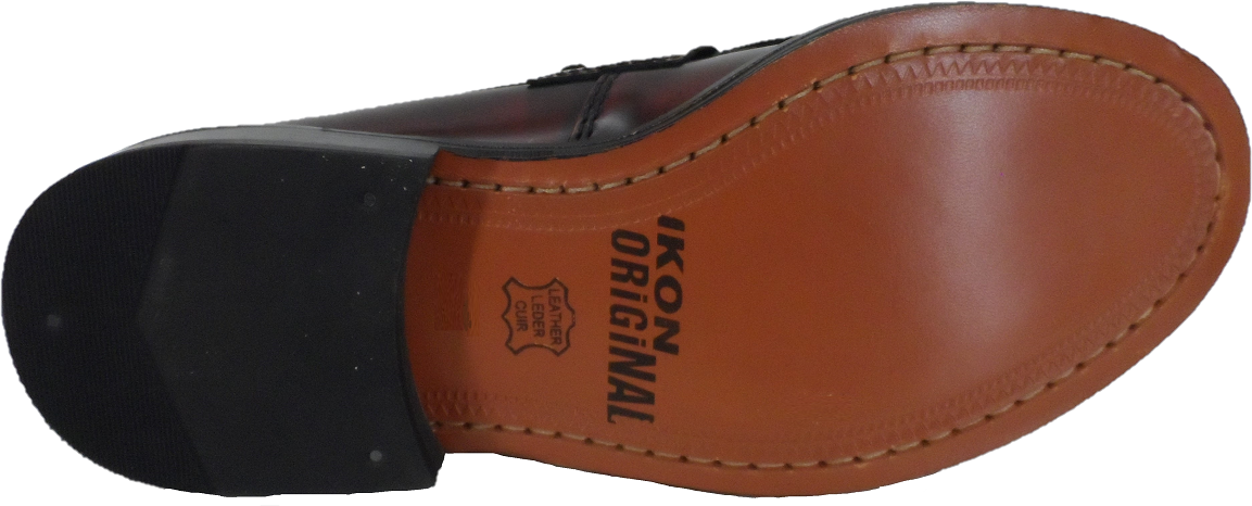 Ikon Original Ladies Selecta Oxblood Retro All Leather Tassel Loafers