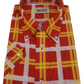 Mazeys Mens Brick Red Yellow Checked 100% Cotton Short Sleeved Shirts