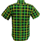 Mazeys Mens Green/Black Checked 100% Cotton Short Sleeved Shirts