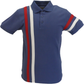 Ska & Soul Dark Blue Racing Stripe 100% Cotton Polo Shirt