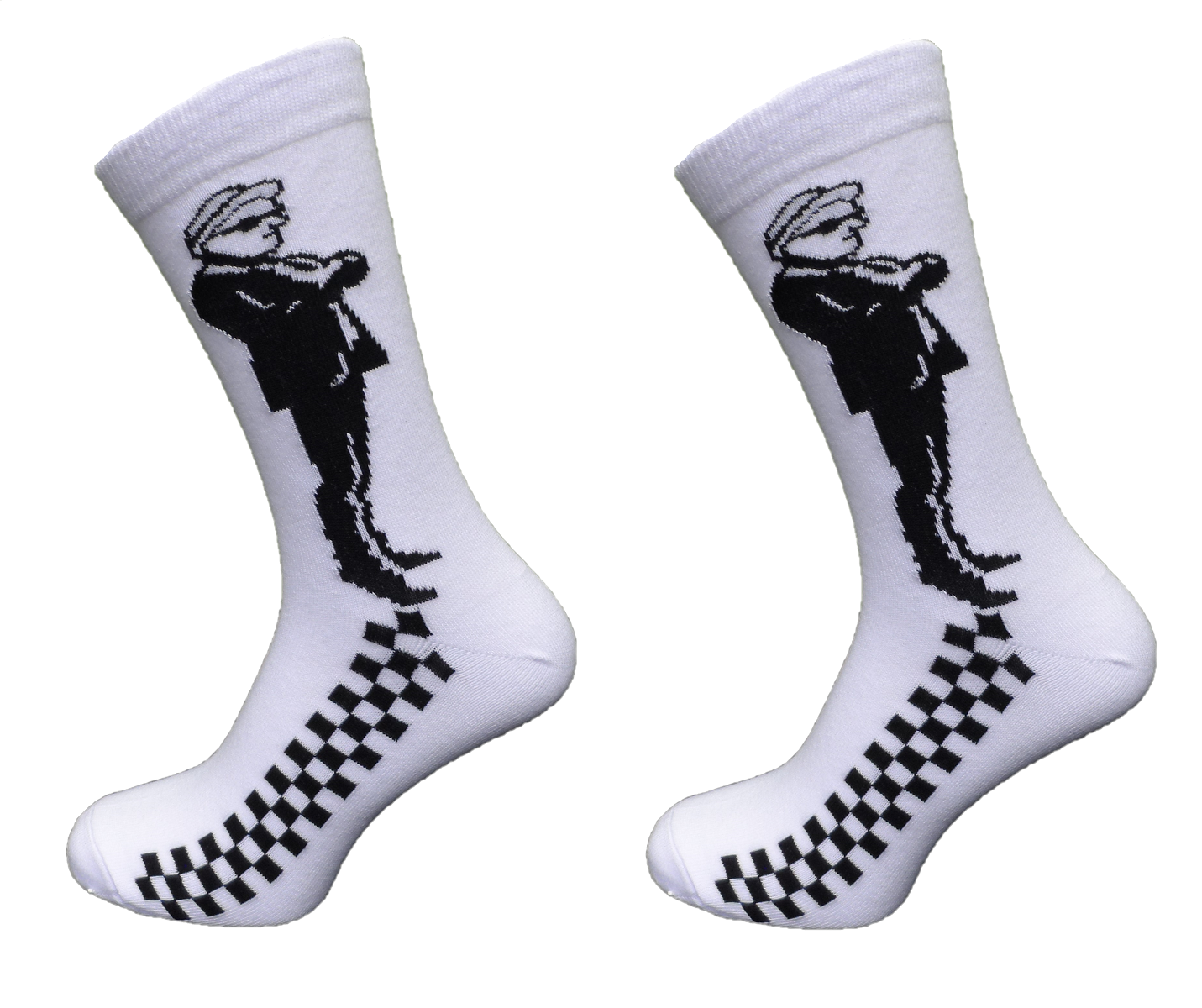 Herre 2 par pakke ska man hvide 2 tone retro Socks