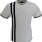 Ska & Soul Mens Ecru Twin Stripe T Shirts