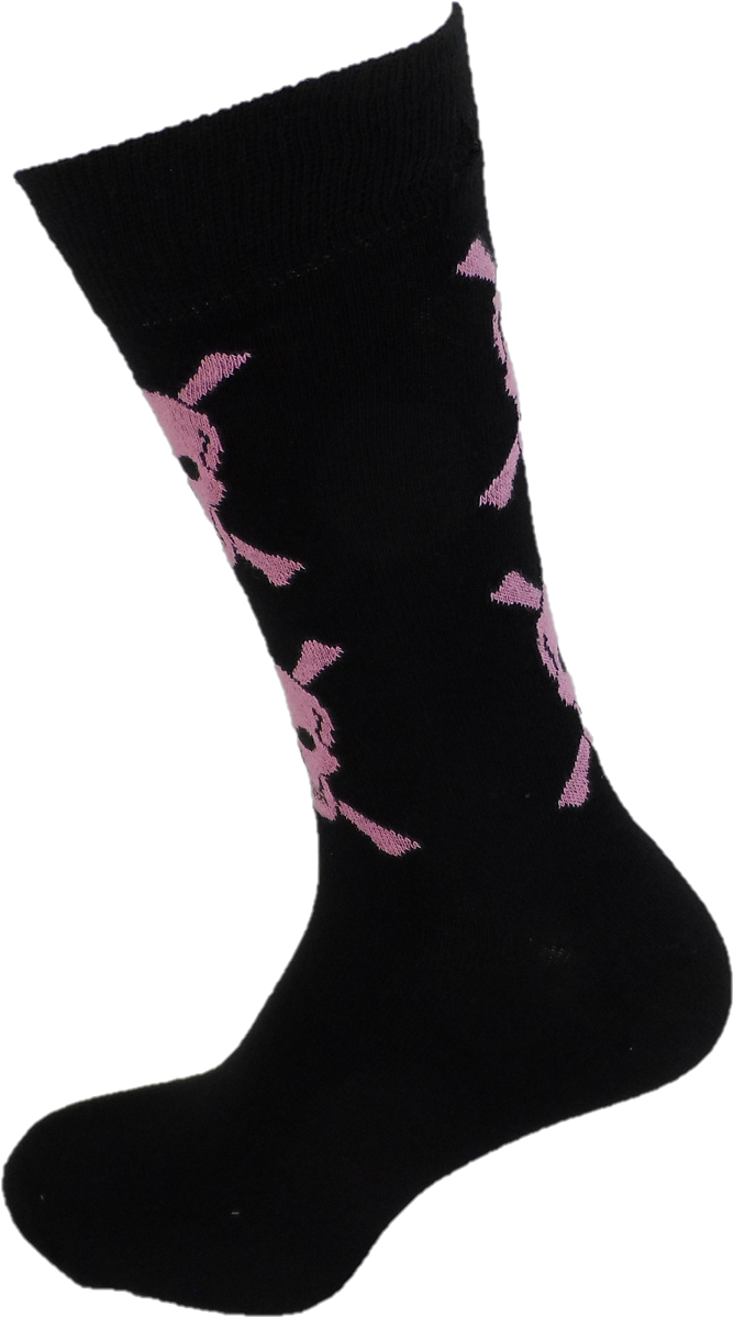 Mens 2 Pair Pack of Skull and Crossbones Top Socks