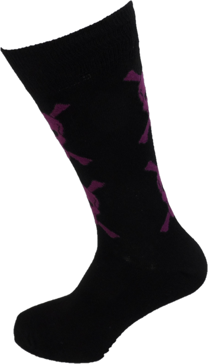 Mens 2 Pair Pack of Skull and Crossbones Top Socks
