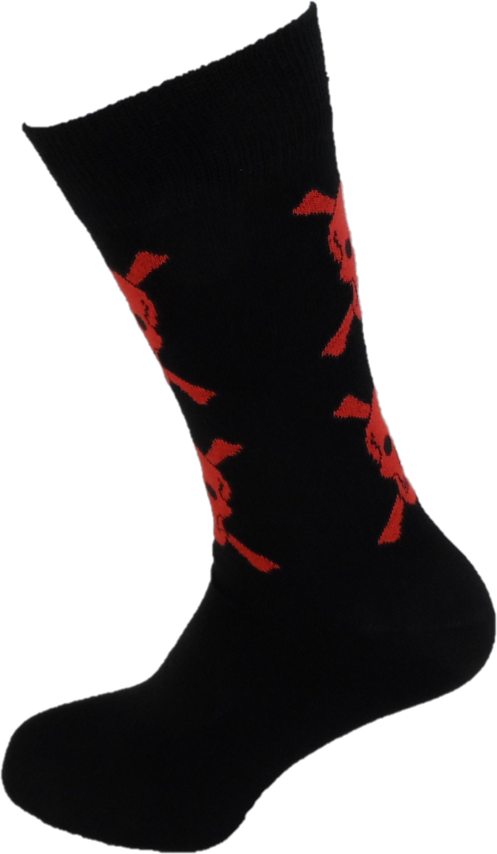 Mens 2 Pair Pack of Skull and Crossbones Top Socks
