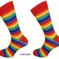 Mens 2 Pair Pack Rainbow Multi Striped Retro Socks