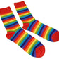 Mens 2 Pair Pack Rainbow Multi Striped Retro Socks