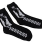 Mens 2 Pair Pack  Ska Man Black 2 Tone Retro Socks