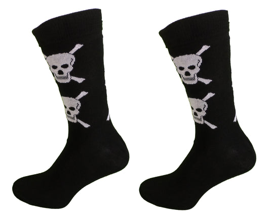 Lot de 2 paires de chaussettes avec tête de mort et Socks croisés pour homme