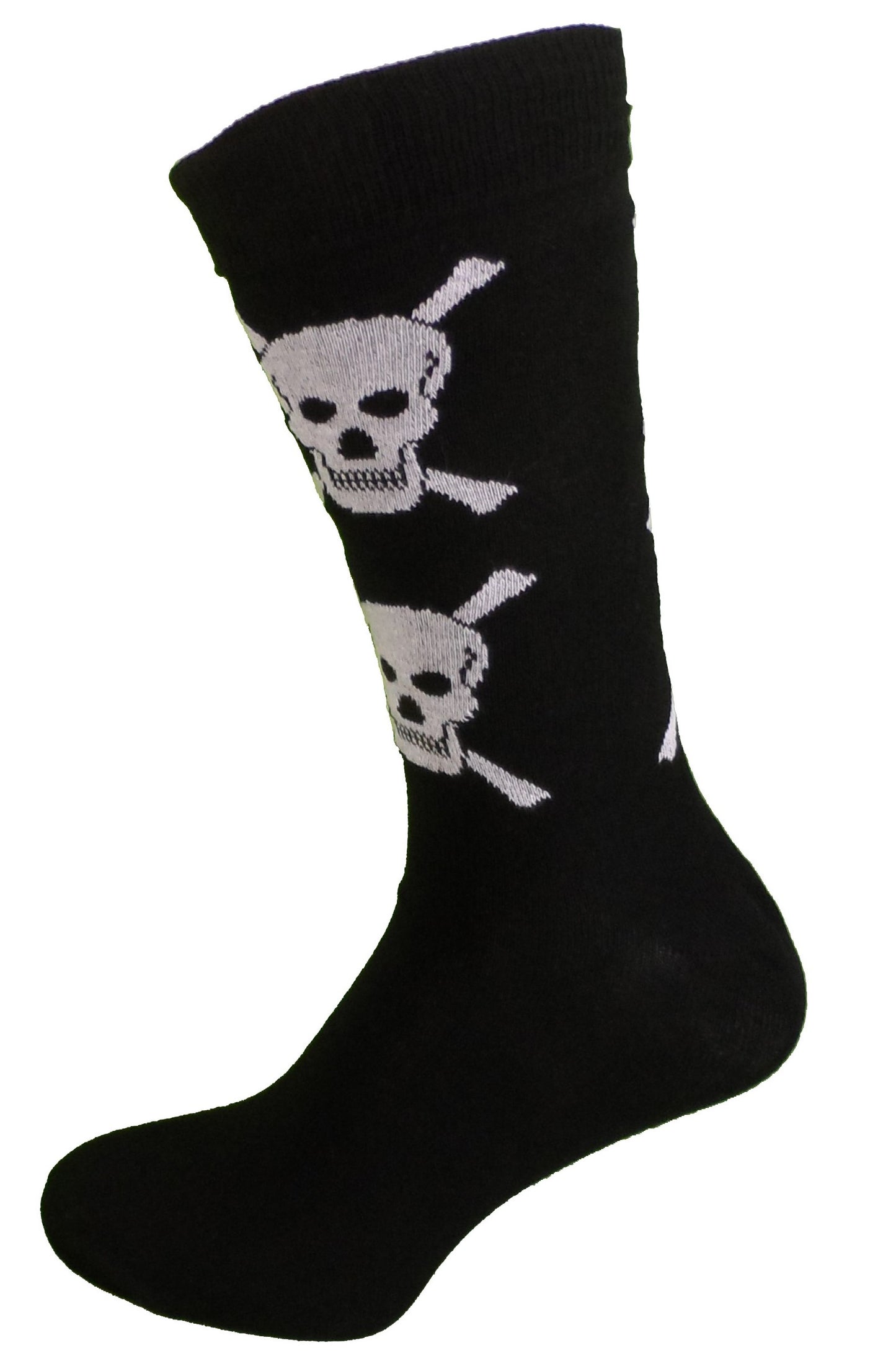Mens 2 Pair Pack of Skull and Crossbones Top Socks