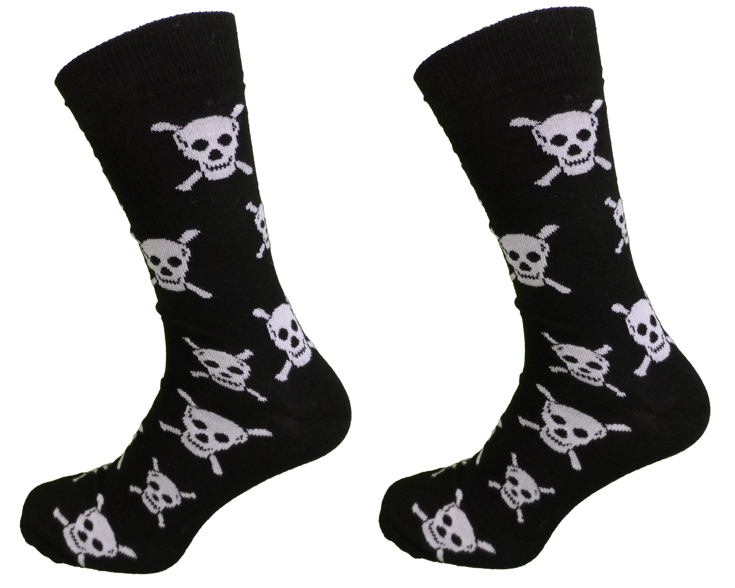 Mens 2 Pair Pack of Skull and Crossbones Socks
