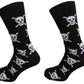 Ladies 2 Pair Pack of Skull and Crossbones Socks