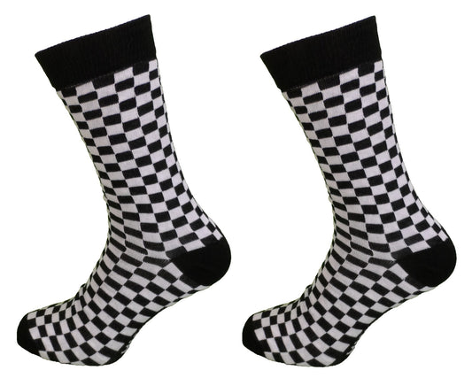 Herren-2er-Pack Ska-Retro Socks mit zweifarbigem Karomuster