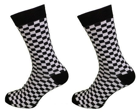 Damen 2 Paar schwarz/weiß 2er-Pack Ska 2-Ton-Retro- Socks