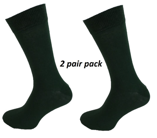 Mens 2 Pair Pack Dark Green Mod Retro Socks