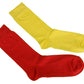 Mens 2 Pair Pack Yellow and Red Retro Socks