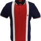 Gabicci Vintage Mens Navy/Red/White Striped Polo Shirt