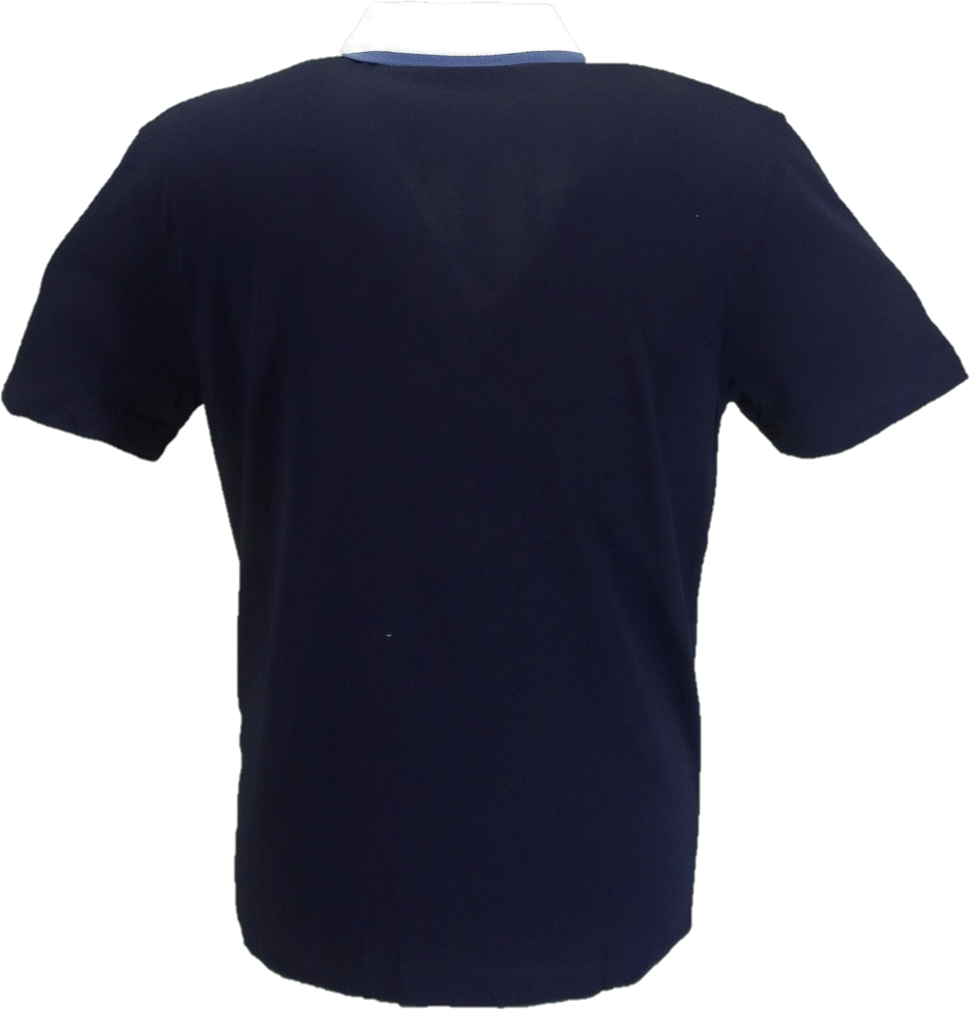 Gabicci Vintage Herren-Poloshirt in Marineblau mit Knöpfen und Streifen
