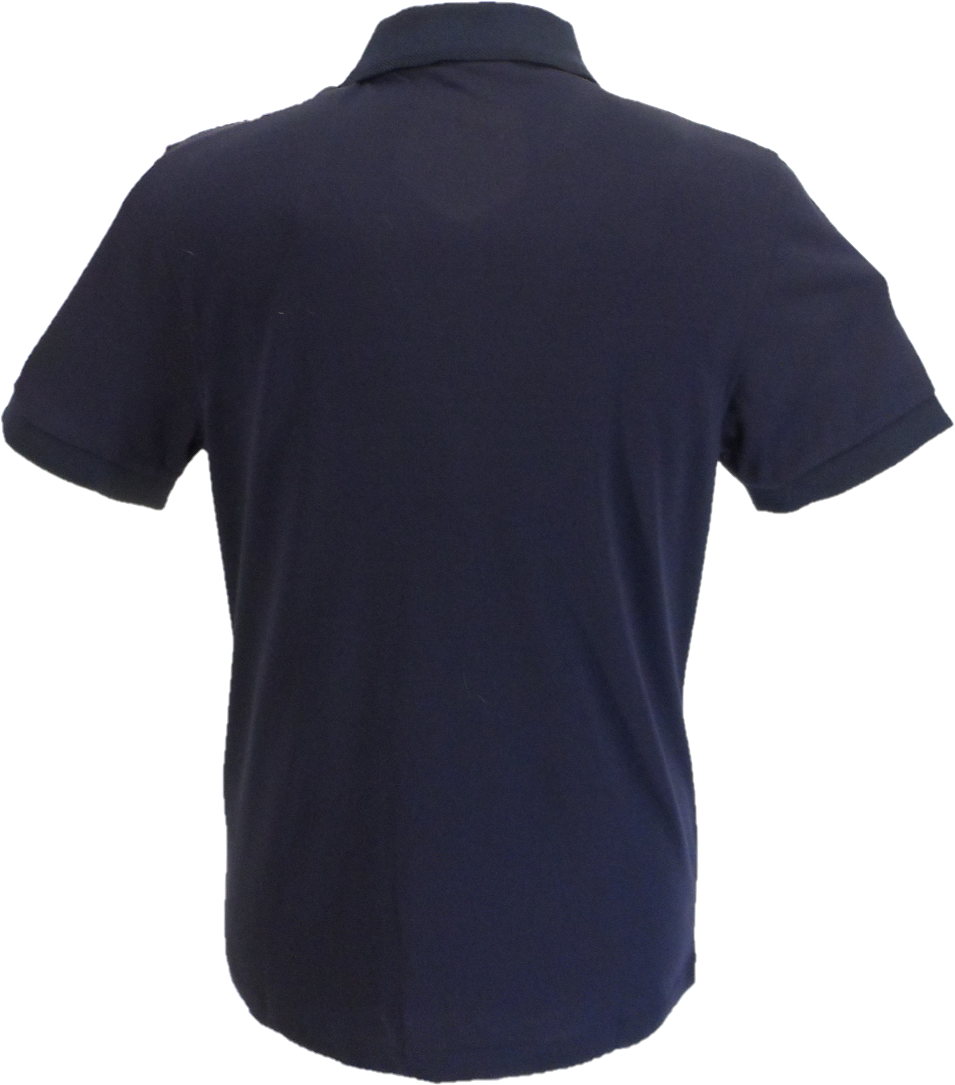 Gabicci Vintage Mens Navy Blue Geo Print Polo Shirt