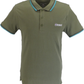 Lambretta Lichen Green/Navy/Blue Target Logo 100% Cotton Polo Shirts