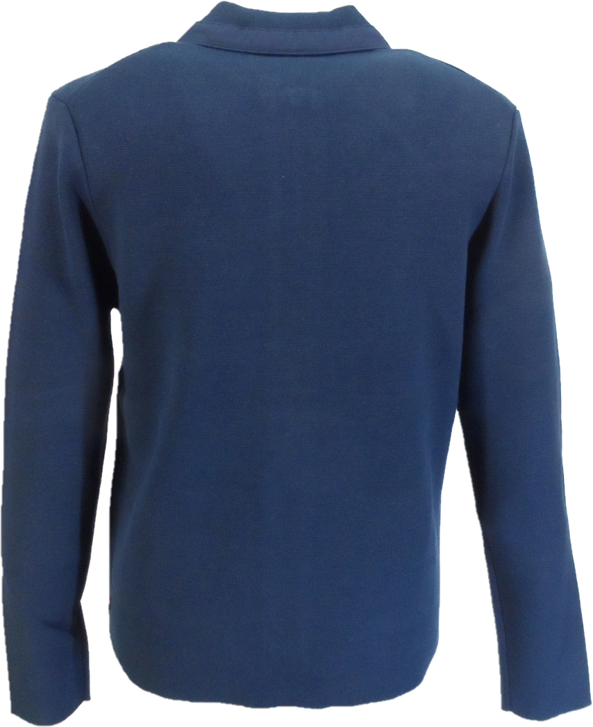 Polo cardigan con cerniera lavorata a maglia da uomo Merc Gover Navy