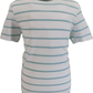 Mens White Baggy 60s 70s Retro Mod Striped T Shirt