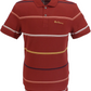 Ben Sherman Herren-Poloshirt in Weinrot mit feinem Streifenmuster